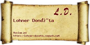 Lohner Donáta névjegykártya